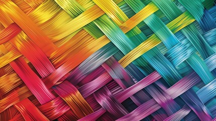 Poster - A colorful abstract pattern with a woven design.