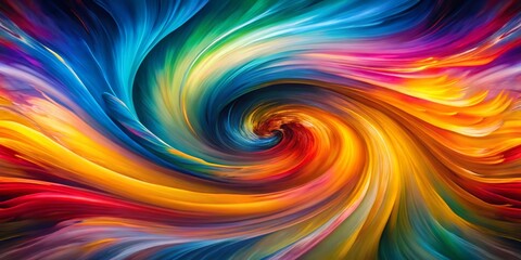 Wall Mural - Panoramic Abstract Swirling Vortex of Vibrant Hues - Colorful Motion Background