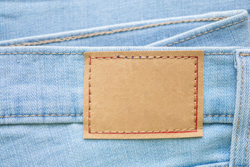 Blue Jeans denim pant with blank leather label tag