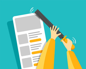 Backend Development concept - hands with file