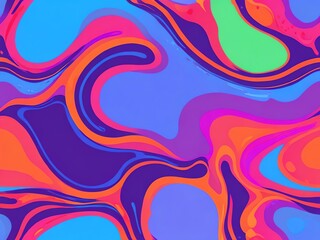 Wall Mural - Vibrant Abstract Swirls: A Symphony of Color