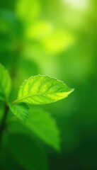 Wall Mural - Out-of-focus green leaves, shallow depth of field, bright bokeh, green, focus