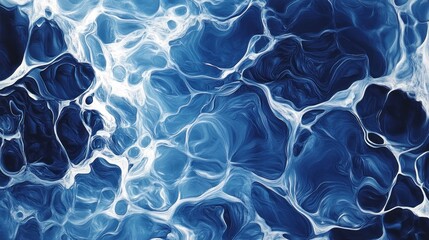 Wall Mural - abstract blue and white swirling marble texture background.