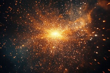 Wall Mural - abstract cosmic background with bright stars and nebulae.