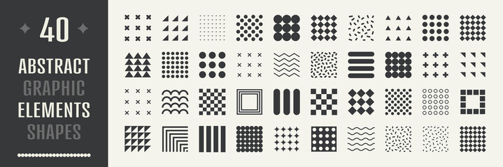 Wall Mural - set of geometric shapes. memphis design, retro elements for web, vintage, advertisement, commercial 
