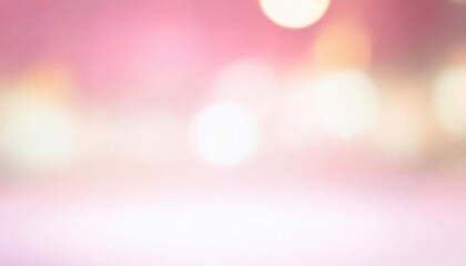 Poster - soft pink pastel bokeh background with blurred light circles for product display, event design, or branding visuals

