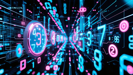 digital binary code and streaming data wallpaper design