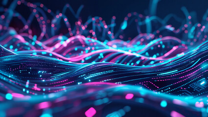 digital binary code and streaming data wallpaper design