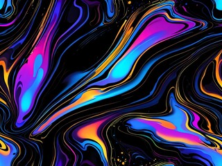 Wall Mural - Abstract Neon Swirls: A Vibrant Symphony of Color and Motion