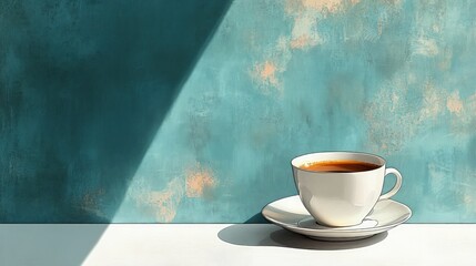 Sticker - Teacup serenity teal wall morning sun