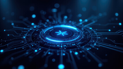 Futuristic tech interface with Ci/CD, Docker, Kubernetes elements.