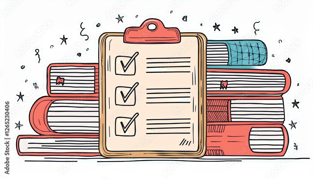 Doodle to do list, hand drawn sketch checklist. Notebook schedule, task ...