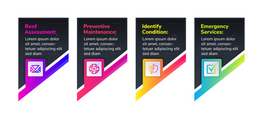 Wall Mural - abstract modern diagonal infographic design template with multicolor gradient elements on black back