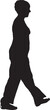 © curto - vector; silhouette; side view of a woman walking,dressed in  jumpsuit