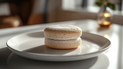 Sticker - Delicate beige pastries, dusted with sugar, on plate.