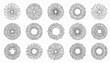 © Rahmat  - Hand drawn set of sunburst shine ray and sparkle. Doodle sketch style. Circle burst of sun, star. perfect any project.
