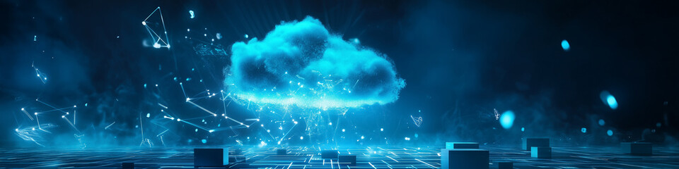 Cloud computing digital information and cyberspace background