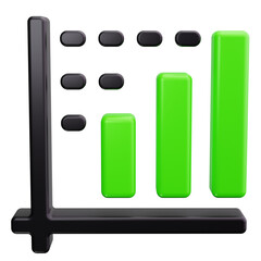 Poster - bar chart 3d render icons