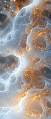 Wall Mural - Glowing gold and blue abstract nebula