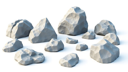 Aufkleber - Collection stones isolate on white background