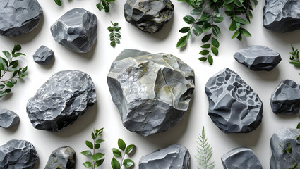 Aufkleber - Collection stones isolate on white background