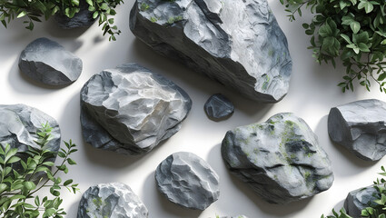 Aufkleber - Collection stones isolate on white background