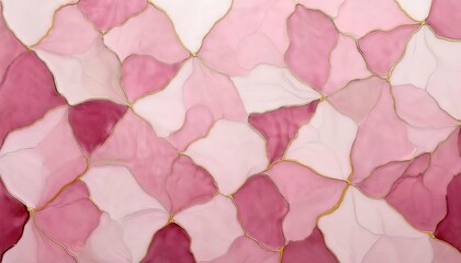 Aufkleber - delicate pink and white fabric petals with golden netting texture, perfect for fashion, textile design, and decor