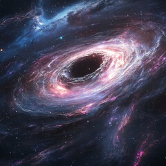Wall Mural - Exploring the beauty of a swirling galaxy with vibrant colors and deep space phenomena. Generative AI