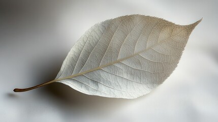 Sticker - Delicate, bleached leaf, intricate veins, soft light