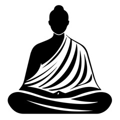 Wall Mural - Peaceful Monk Silhouette – Ideal for Zen & Yoga Themes