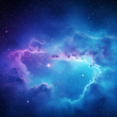 Wall Mural - abstract space background. Beautiful fantasy starry night sky, blue and purple colorful, galaxy and aurora 4k wallpaper. cosmic watercolor illustration. Colorful space background with stars.