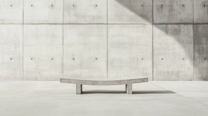 Wall Mural - Concrete bench in minimalist space, sunlight, design