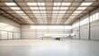 © artzone - Private Jet in a Modern Spacious Hangar with Wood and Skylights