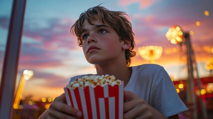 child eating crisps at a fair