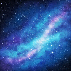 Wall Mural - abstract space background. Beautiful fantasy starry night sky, blue and purple colorful, galaxy and aurora 4k wallpaper. cosmic watercolor illustration. Colorful space background with stars.