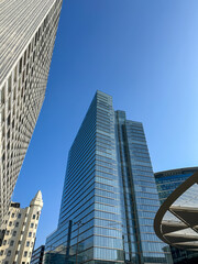 Wall Mural - Low angle view of generic skyscrapers on Rue des Croisades in Brussels