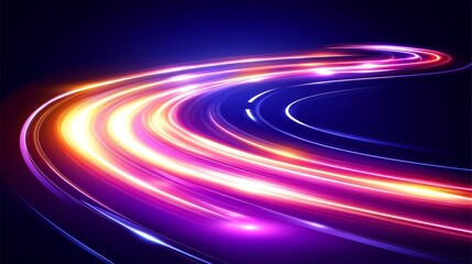 Wall Mural - a background of dynamic designs featuring dazzling light trails and abstract, vibrant colors in moti