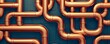 © EF Studio - Abstract Pattern of Copper Pipes on Dark Blue and Black Background