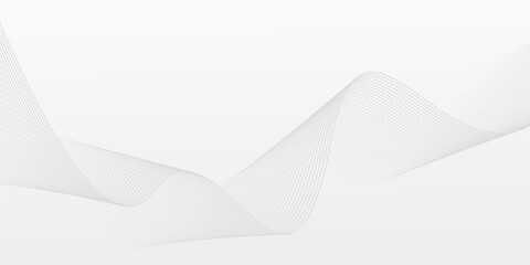Wall Mural - abstract minimalist background in white and gray. design with modern futuristic line waves.