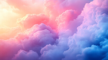 Wall Mural - colorful clouds illuminated by sunlight create a dreamy sky in pastel shades during late afternoon