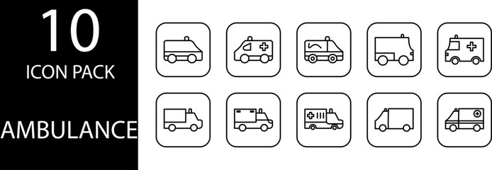 ambulance car pack icon design