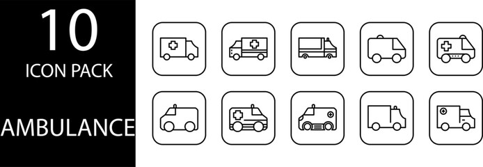 ambulance car pack icon design