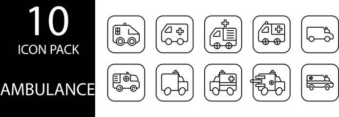 ambulance car pack icon design