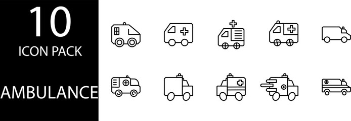 ambulance car pack icon design