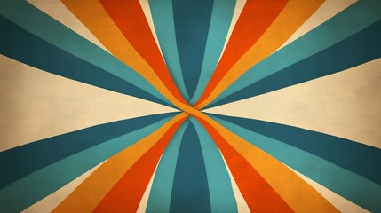 Wall Mural - Retro Sunburst Design Warm Colors Vibrant Abstract Background. AI Generated