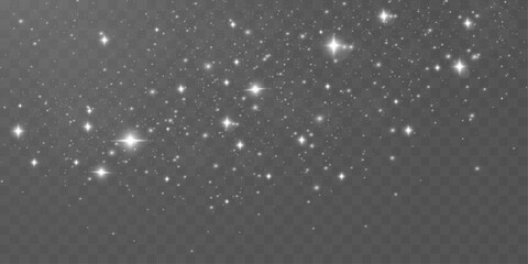 Wall Mural - bright glowing sparkles on a transparent background, resembling a starry or glittering effect.