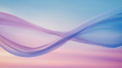 Wall Mural - Abstract Pastel Waves Flowing Gently Across a Soft Sky