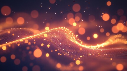 Abstract representation of coding concept with glowing lines and symbols in gradient lighting, atmospheric background, captured at f/2.8 in raw style