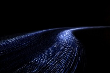 Leinwandbilder - A computer screen background filled with blue digital binary numbers.