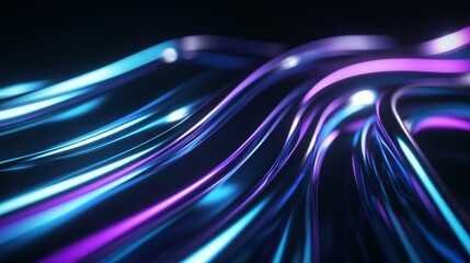 Fototapete - Futuristic and Dynamic Glowing Lines for Technology, Art, and Design Background Wallpaper - Abstract Neon Light Swirls in Blue and Purple